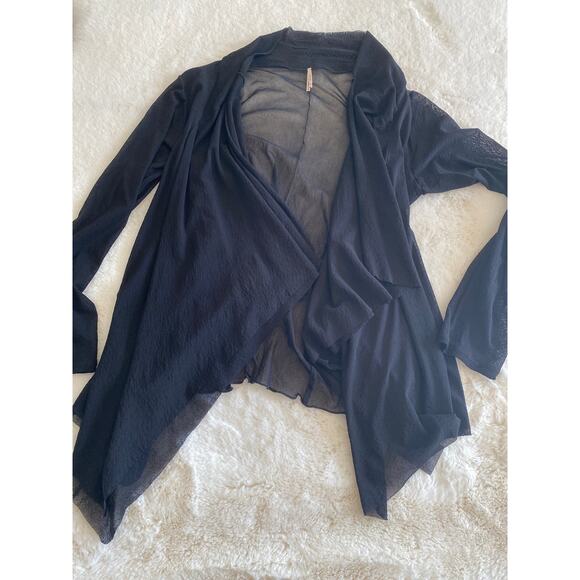 PETE Lightweight Sheer Witchy Whimsigoth Tie Wrap Drape Cardigan Womens Sz Lrg - Picture 3 of 9